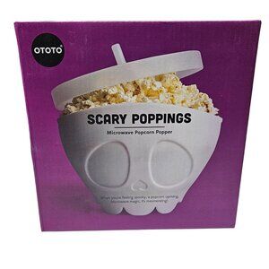 Scary Poppings Skull Microwave Popcorn Popper Halloween Gothic BPA Free Silicone